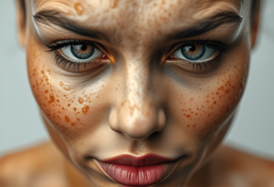 a girl with oily skin closup headshot on lovelylady